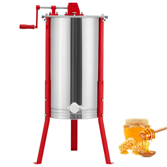 Garvee 3 Frame Honey Extractor Manual with Height Adjustable Stand, Stainless Steel Honey Spinner with Transparent Lid, Beekeeping Extraction Apiary Centrifuge Equipment for Beekeeping Starter