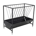 Garvee Heavy Duty 2-in-1 Hay and Grain Feeder Trough – 30 Gallon Black Steel Livestock Feeder – Sturdy, Powder Coated – Perfect for Calves, Sheep, Horses, Goats – For Farm and Pasture Use