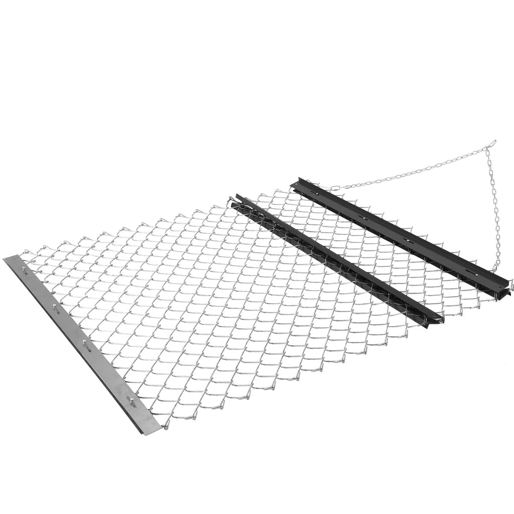Garvee Heavy Duty Chain Drag Harrow for ATV/UTV – Durable Steel Leveling Rake & Driveway Leveler – Ideal for Sod Prep, Farm, Garden & Pasture – Collapsible Design – 5Ft*4Ft + Black Iron Plate