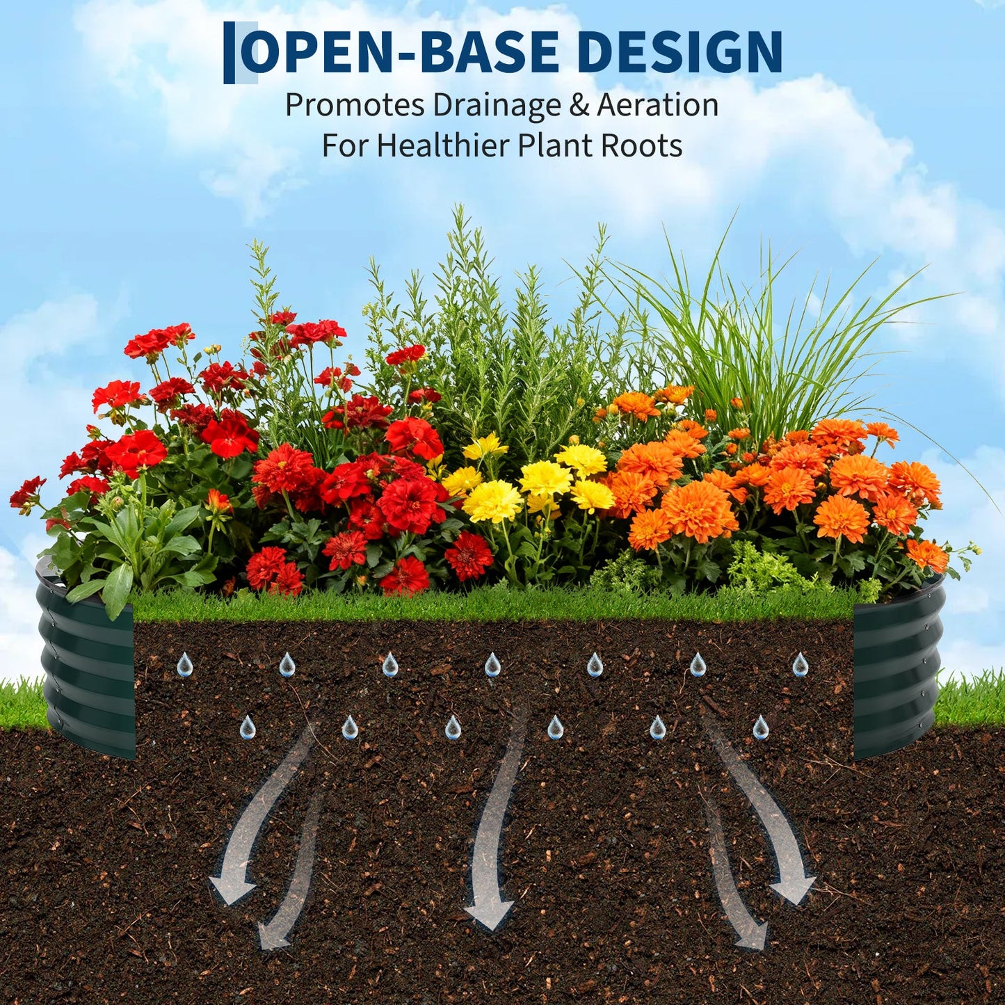 Garvee Galvanized Raised Garden Bed Kit with Zippered PVC Cover – Sturdy Oval Metal Planter Box for Vegetables, Herbs & Flowers – Reinforced Corrosion-Resistant Steel, Tool-Complimentary Assembly – Green, Open, 180×90×30cm