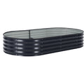 Garvee Large Galvanized Steel Raised Garden Bed Kit – Corrosion-Resistant Oval Planter for Vegetables, Herbs & Flowers – Sturdy, Easy Assembly – Comes with Durable Zippered PVC Cover – Gray, Open Style, 180×90×30cm