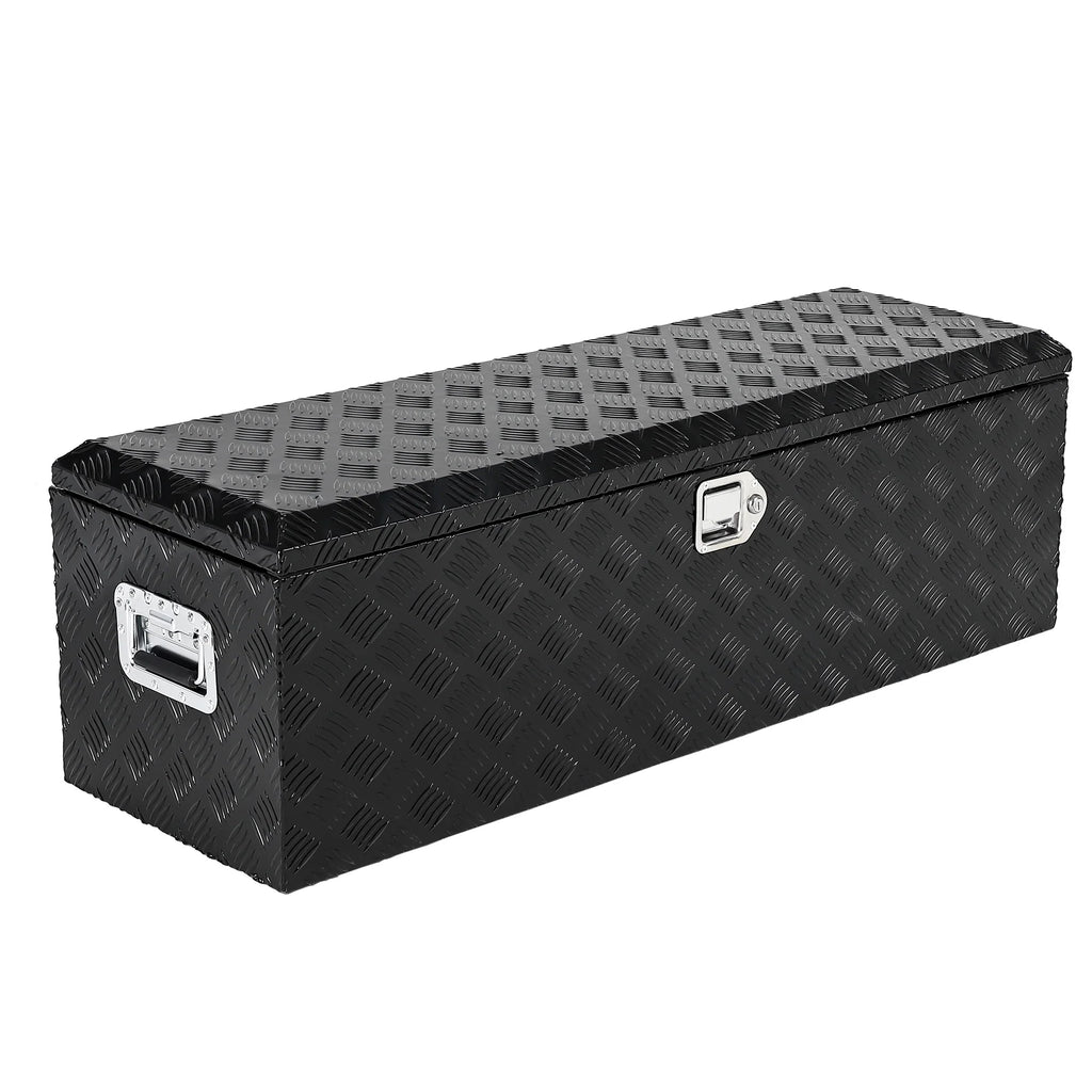 Garvee 30X13 Inch Truck Bed Tool Box, Heavy-Duty Aluminum Diamond Plate Storage Chest, Waterproof with Lock, for Trucks, Trailers, RVs, and Warehouses, Black