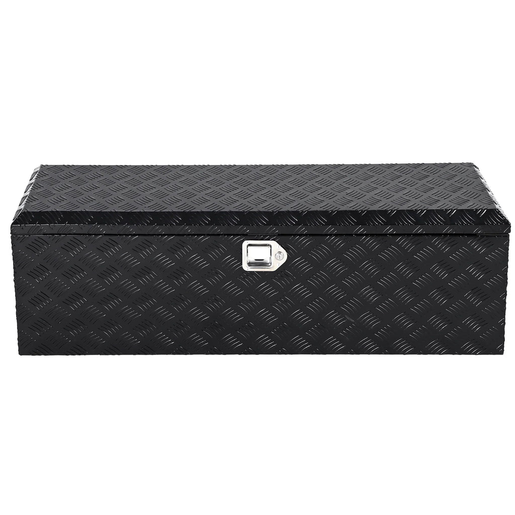 Garvee 20X12 Inch Truck Bed Tool Box, Heavy-Duty Aluminum Diamond Plate Storage Chest, Waterproof with Lock, for Trucks, Trailers, RVs, and Warehouses, Black