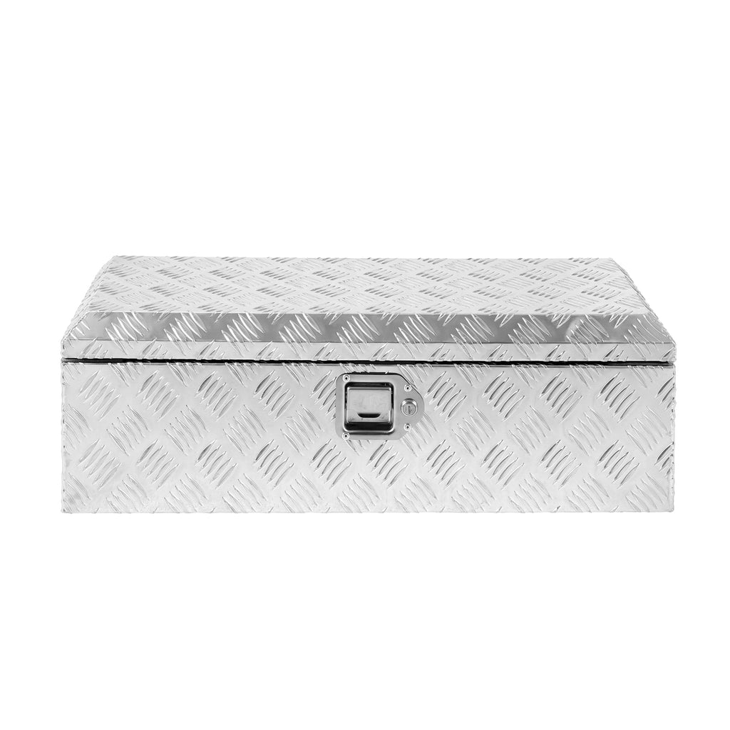 Garvee 30X13 Inch Truck Bed Tool Box, Heavy-Duty Aluminum Diamond Plate Storage Chest, Waterproof with Lock, for Trucks, Trailers, RVs, and Warehouses, Silver