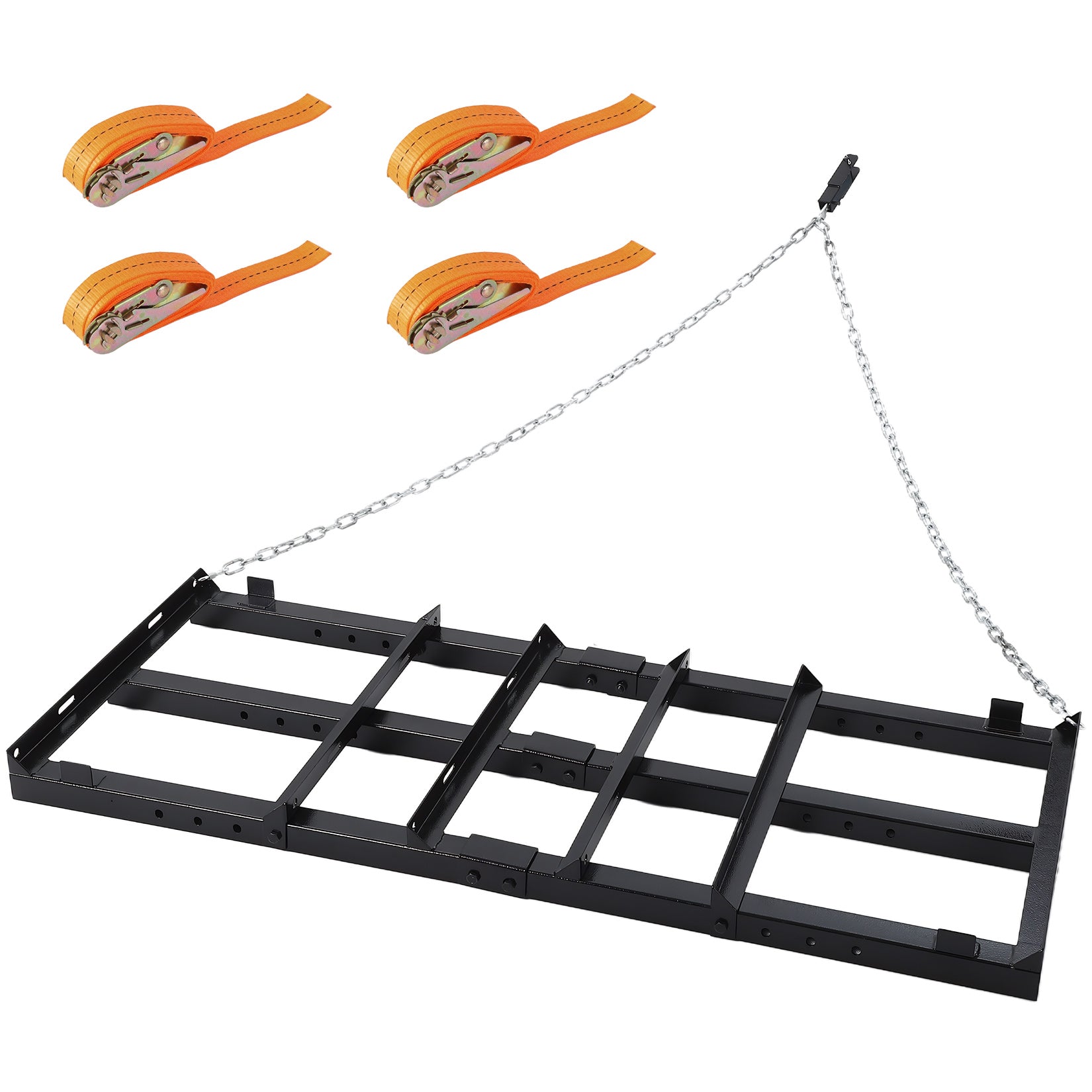 Garvee 4FT Heavy Duty Drag Harrow for Lawn & Garden – Reinforced Steel Frame, 33.95LB Professional Leveling and Landscape Rake, Tow Behind Grader for Gravel Driveways, Sports Fields, Arena Maintenance, Ideal Tractor & Mower Attachment, Drag-Style Model