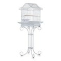 Garvee Decorative Metal Bird Cage with Stand, 57.3” Tall Spacious Aviary with Portable Handle, Removable Tray, 4 Bowls & Perches, Split Design for Parrots, Canaries, Budgies