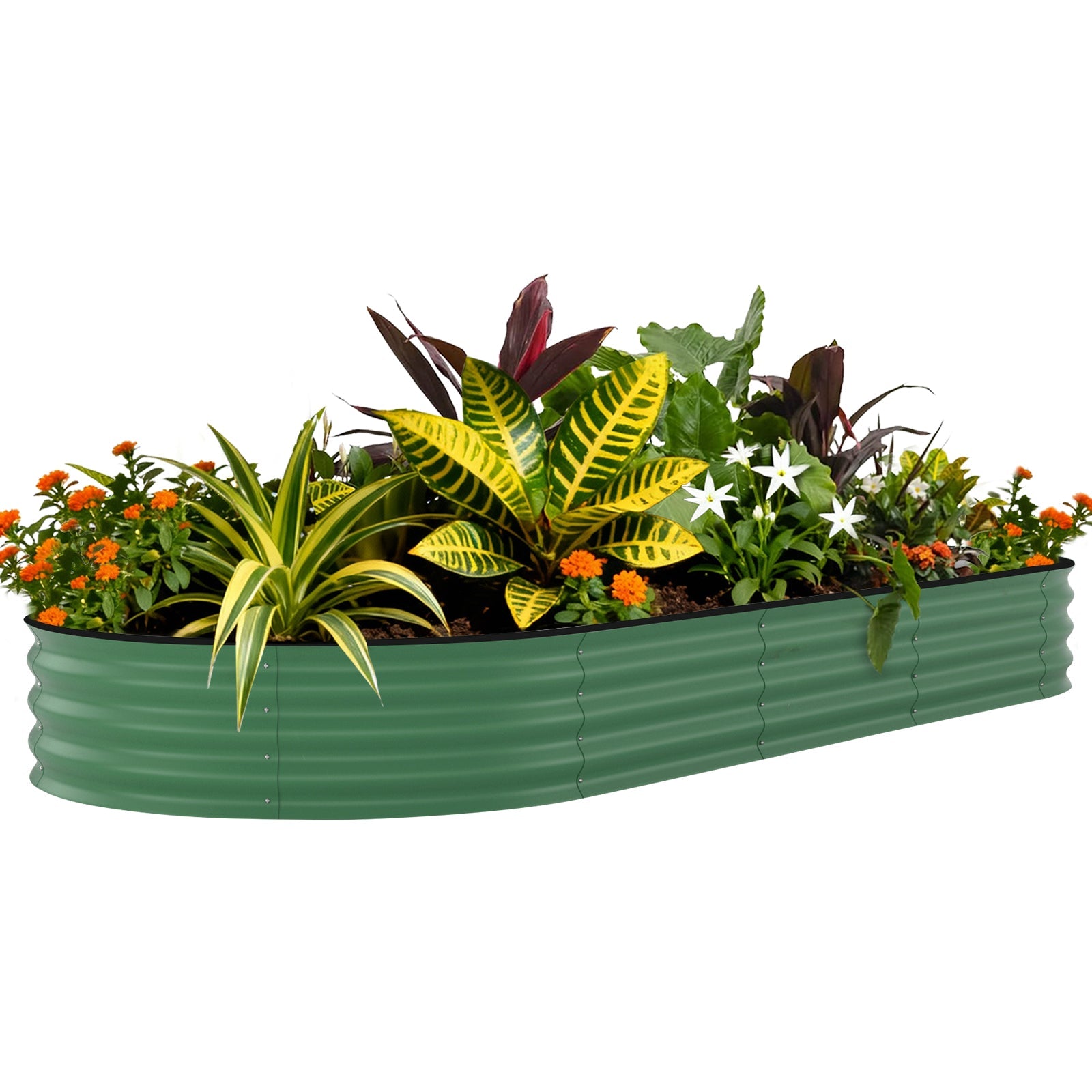 Garvee 8' X 4' X 1.5' Galvanized Metal Raised Garden Bed – Outdoor Planter Box for Vegetables, Flowers & Herbs – Rust-Resistant, Easy Assembly, Ergonomic,Green