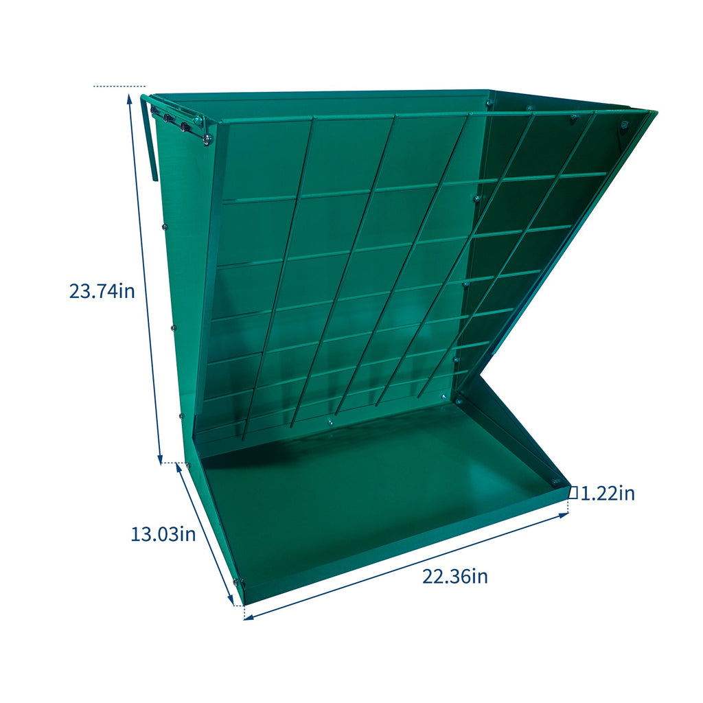 Garvee 2-in-1 Hay Feeder, Wall Mount Hay Rack for Horses, Heavy Duty Steel Hanging Livestock Feeder for Small Goats Sheep Cattle, Easy Assembly, Dark Green