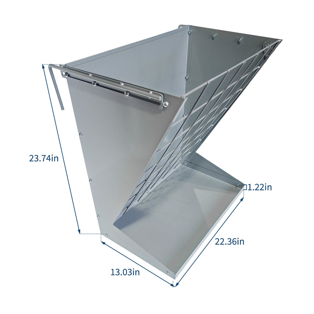Garvee 2-in-1 Hay Feeder, Wall Mount Hay Rack for Horses, Heavy Duty Steel Hanging Livestock Feeder for Small Goats Sheep Cattle, Easy Assembly, Silver