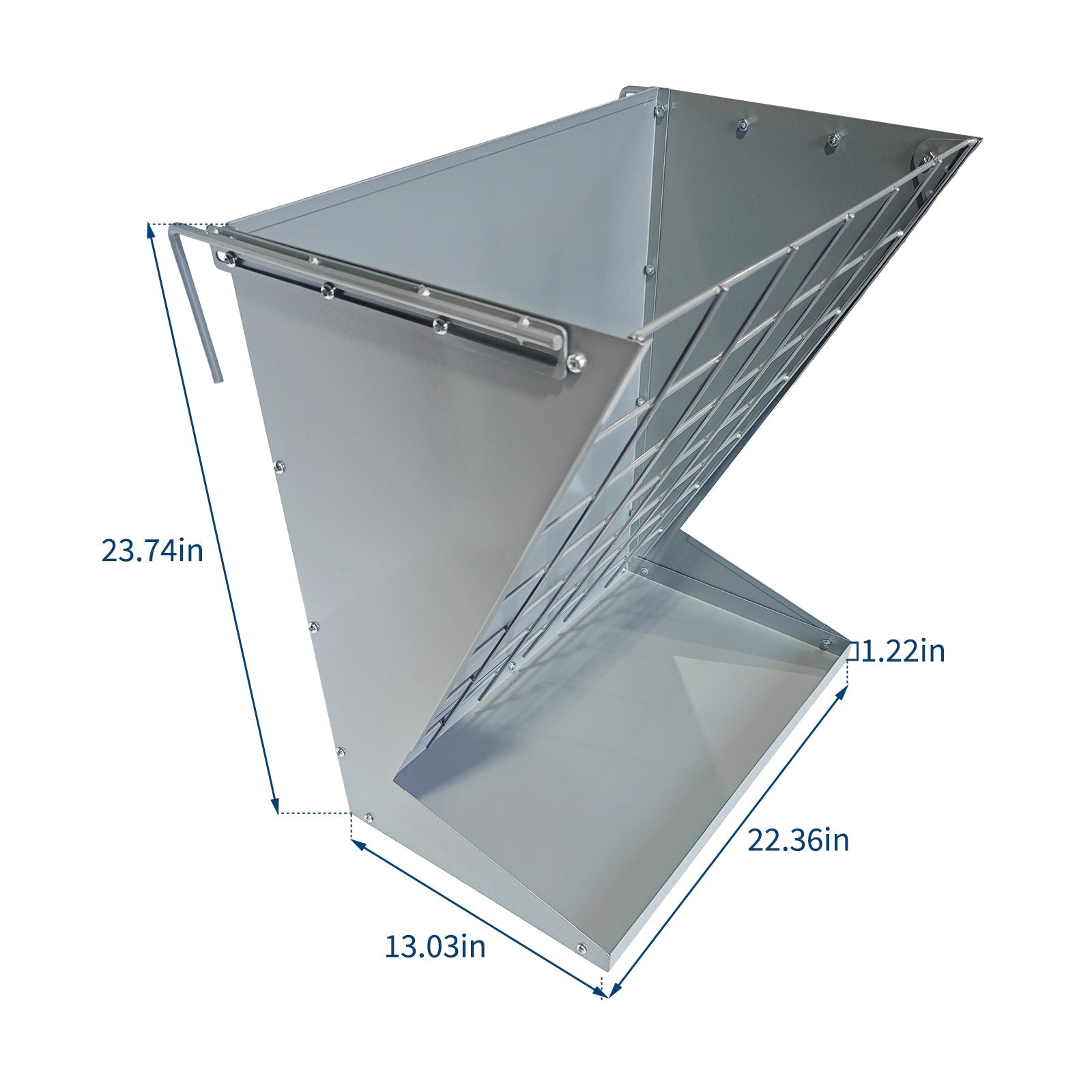 Garvee 2-in-1 Hay Feeder, Wall Mount Hay Rack for Horses, Heavy Duty Steel Hanging Livestock Feeder for Small Goats Sheep Cattle, Easy Assembly, Silver