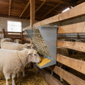 Garvee 2-in-1 Hay Feeder, Wall Mount Hay Rack for Horses, Heavy Duty Steel Hanging Livestock Feeder for Small Goats Sheep Cattle, Easy Assembly, Silver
