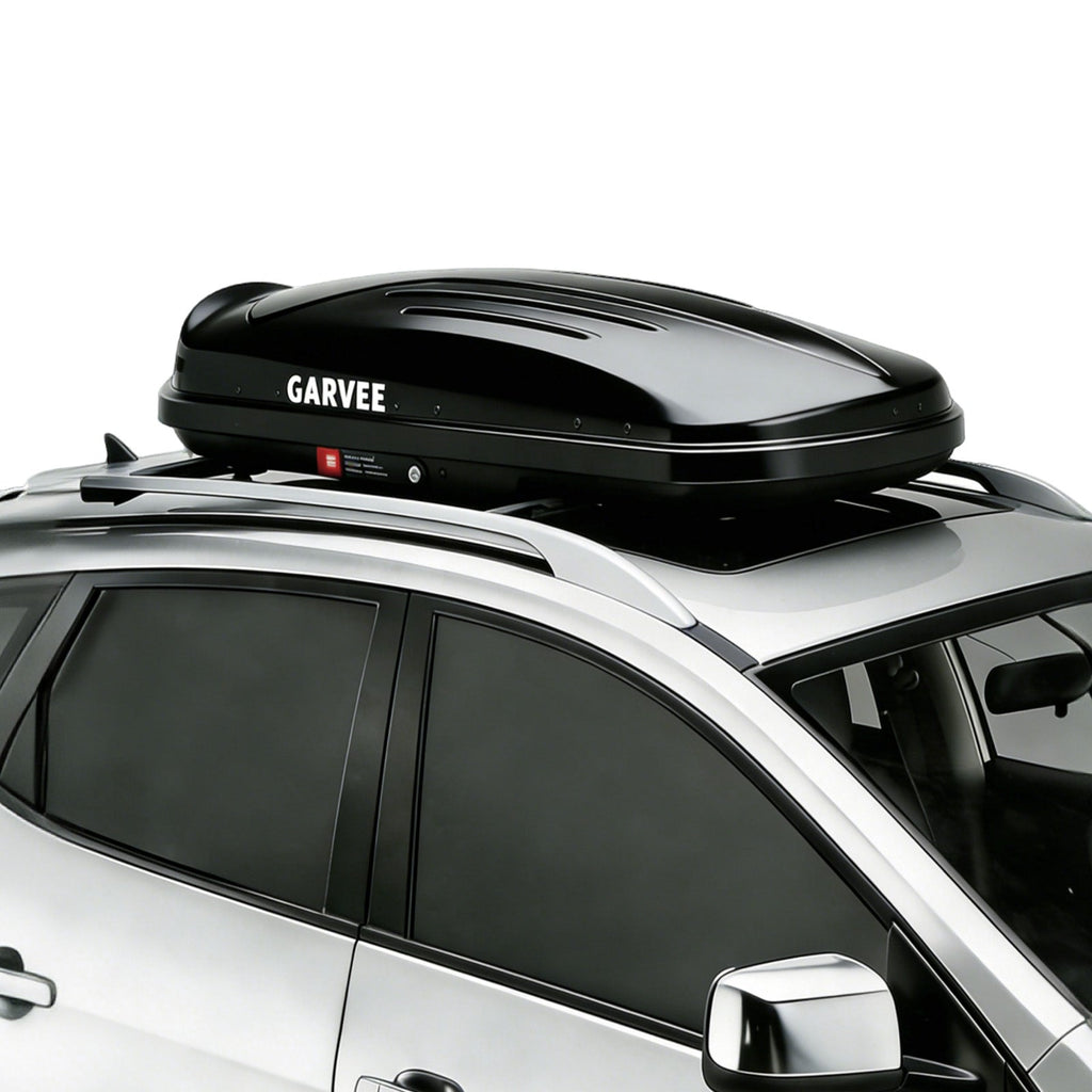Garvee 49 Inch Rooftop Cargo Box Carrier - 10 Cubic Ft Hard Shell Roof Rack Storage with Security Keys, 165 lbs Capacity, Waterproof, Dual-Side Opening