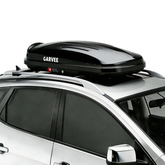 Garvee 49 Inch Rooftop Cargo Box Carrier - 10 Cubic Ft Hard Shell Roof Rack Storage with Security Keys, 165 lbs Capacity, Waterproof, Dual-Side Opening
