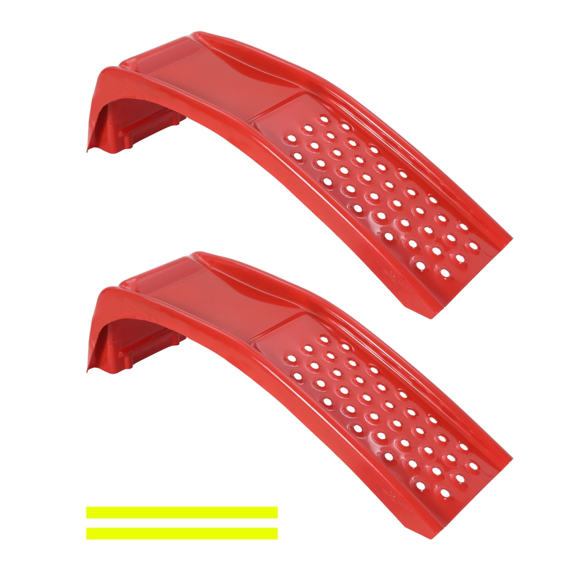 Garvee 8 Inch Lift Solid Steel Car Ramps, Heavy Duty Auto Truck Ramps for Oil Change and Car Repair, 2 Pack Red, 8000 LBS Capacity