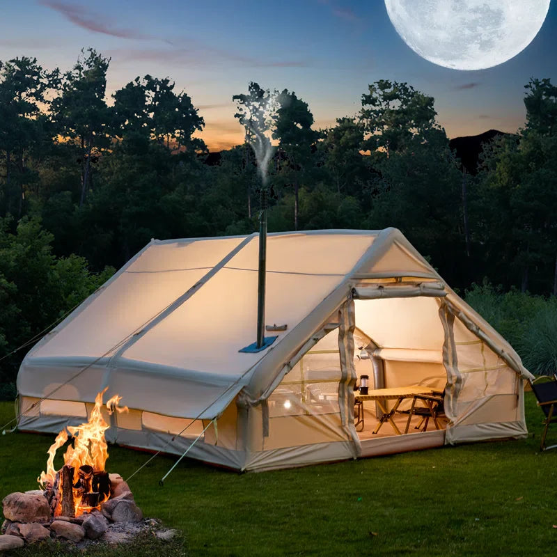 Garvee 6-8 Person Inflatable Camping Tent, Large Inflatable Tent House with Air Pump, Quick Assembly Luxury Camping Tent, Waterproof Oxford Fabric Suitable for All Seasons.