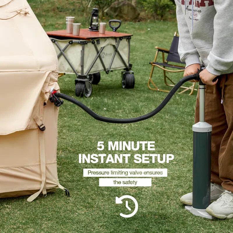 Garvee 6-8 Person Inflatable Camping Tent, Large Inflatable Tent House with Air Pump, Quick Assembly Luxury Camping Tent, Waterproof Oxford Fabric Suitable for All Seasons.