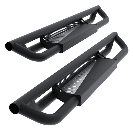 Garvee 6 Inch Running Boards for Wrangler JL 2DR 2018-2025, 550LB Capacity, Non-Slip, Carbon Steel, Black Powder Coating, Manual Included, Off-Road Use