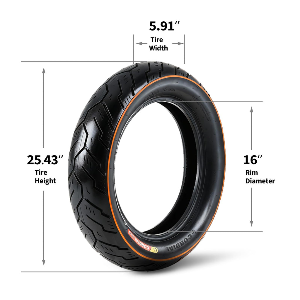 Garvee 150/80-16 Motorcycle Tire Rear Black Wall 4PR 71H Tubeless Street Tire Cruiser Touring High Performance Enhanced Grip Wear Resistance