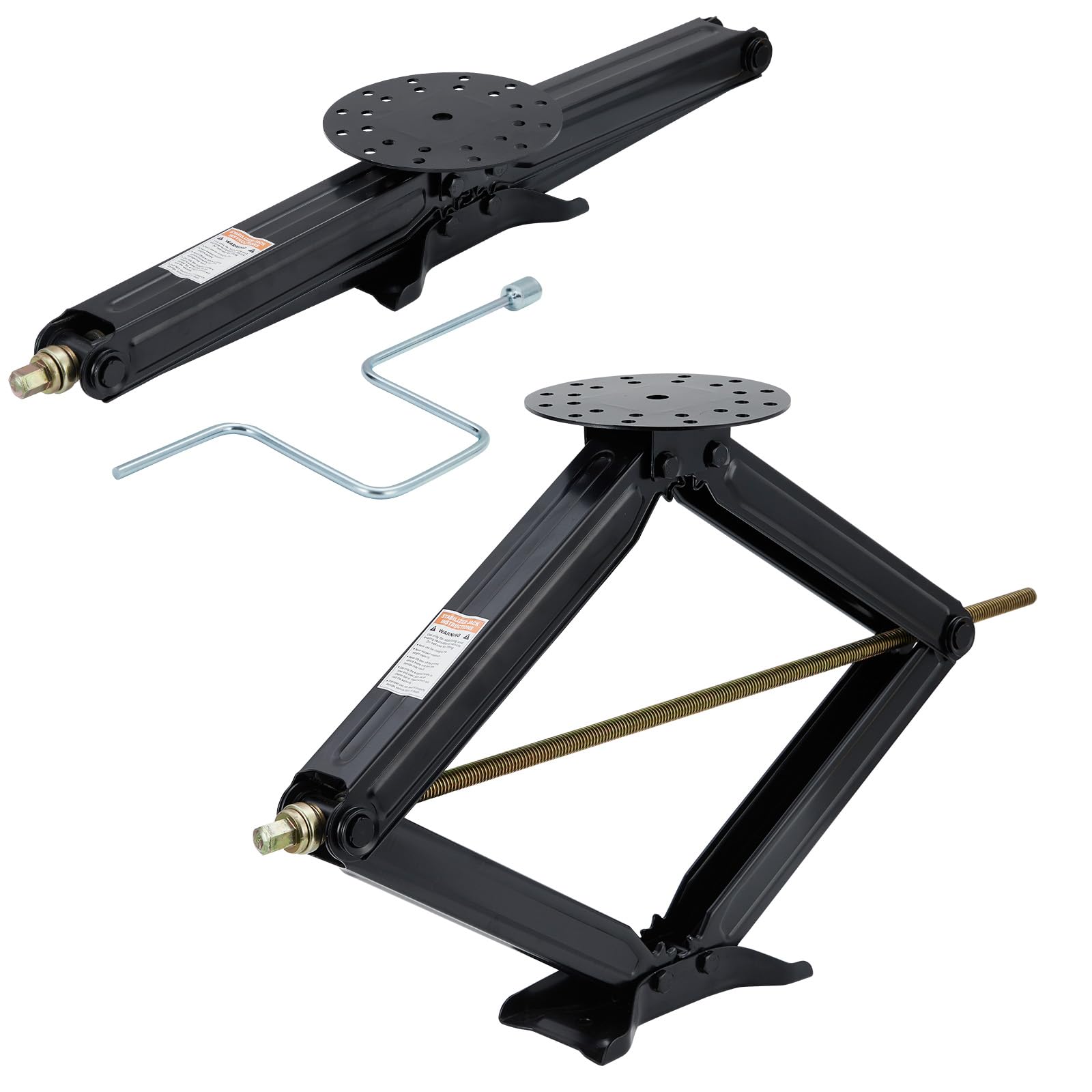 Garvee 5000 lbs RV Scissor Jacks, 30" Heavy-Duty Steel Leveling Stabilizers for Campers, Trailers, 5th Wheels, and Motorhomes, Includes Crank Handle, Black, 1 pc
