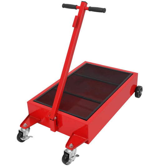 Garvee Oil Drain Pan 25 Gallon Oil Drain Tank with Switch, 95L Oil Change Pan, Large Capacity Oil Change Pan, Folding Handle, Swivel Casters Wheels, Rolling Oil Drain Cart for Trucks, Buses, RVs