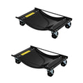 Garvee Heavy-Duty Car Dolly Set of 2 - 10000 lbs Capacity with 3.5" Steel Wheels, 24"x15" Universal Fit Vehicle Dollies for SUVs, Trucks & Fleet Vehicles, Steel Construction w/Side Rails & 4 Swivel Casters, Black