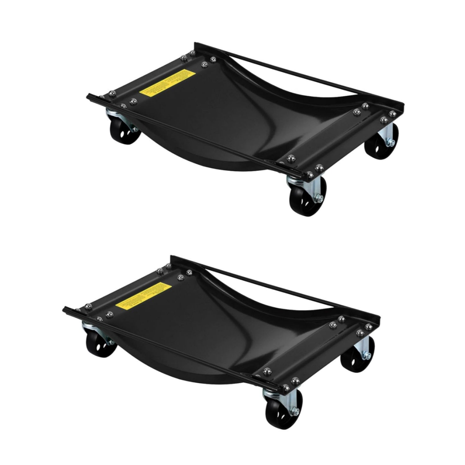 Garvee Heavy-Duty Car Dolly Set of 2 - 10000 lbs Capacity with 3.5" Steel Wheels, 24"x15" Universal Fit Vehicle Dollies for SUVs, Trucks & Fleet Vehicles, Steel Construction w/Side Rails & 4 Swivel Casters, Black