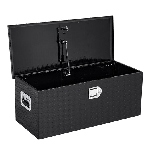 Garvee 48"X15"X15" Aluminum Truck Tool Box for Pickup Truck Bed RV Toolbox, Heavy Duty Tool Storage Box, Waterproof Storage Organizer Chest with Handle and Lock,  Black -No Sliding Box