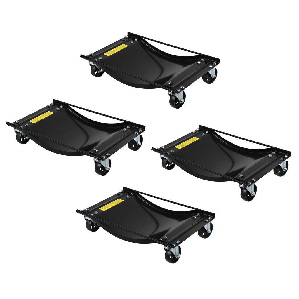 Garvee Car Wheel Dolly Set of 4 with Heavy Duty 3.5 in Steel Wheels for Moving Cars, 24x15 in, Black