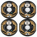 Garvee 10"x2-1/4" Electric Trailer Brake Assembly, Self-Adjusting Electric Brakes Kit for 3500 Lbs Axle, 4-Hole Mounting Brake Backing Plates, Left & Right Side Braking System Replacement Parts, 2 Pair