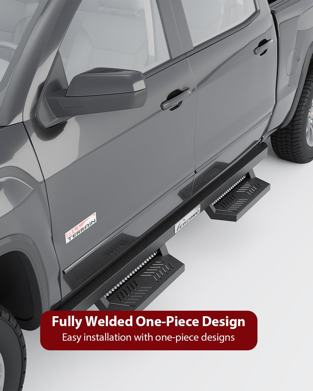 Garvee Running Boards for 2005-2022 Toyota Tacoma Double Cab 450LB Load Capacity Non-Slip Powder Coated Carbon Steel Off-Road Rock Sliders