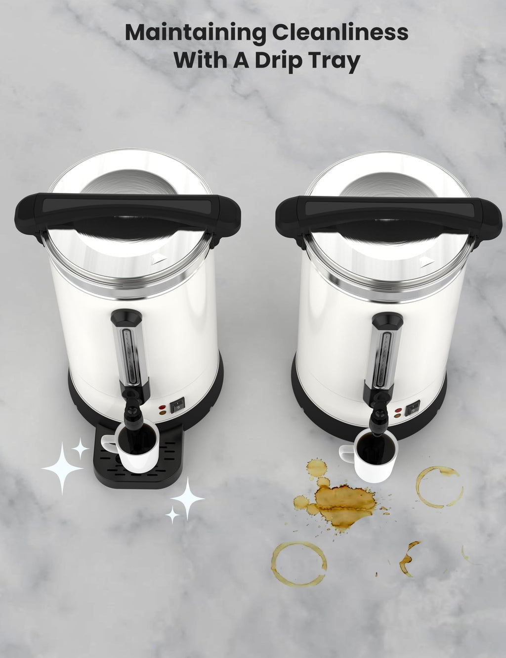 Garvee 120 Cups Coffee Urn,18L/4.8 Gallon Double Wall Commerical Coffee Maker for Buffet Catering Wedding Gathering,Large Capacity Hot Coffee Dispenser,Stainless Steel Hot Water Urn