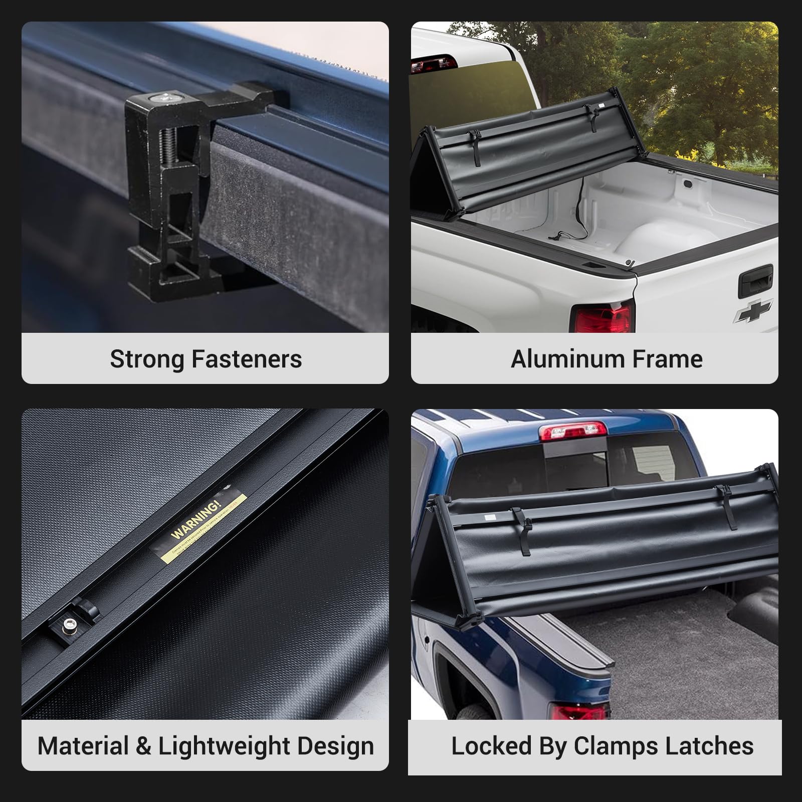 Garvee Soft Tri-Fold Truck Bed Tonneau Cover Compatible with 2014-2018 Silverado/Sierra 1500 LT 1.5 Cab/Single Cab | 6'-5"/78.8"-79.9" Bed | New Upgrade