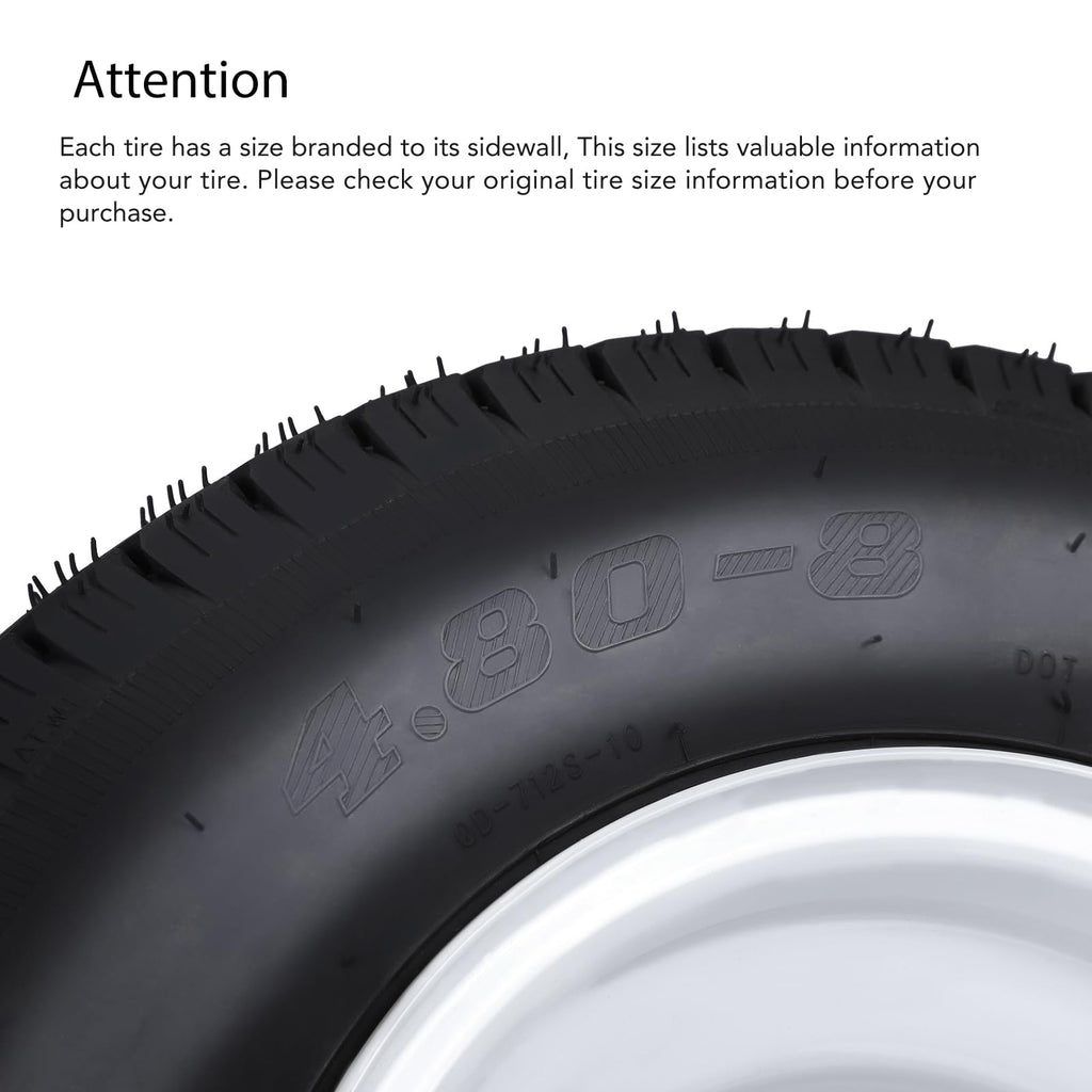 Garvee 4.80-8 Trailer Tires, 2 Pack, Load Range C 6PLY, 8"x3.75" Rims 4 Lug on 4", Max Load 745 LBS @ 90 PSI, Durable All-Purpose Design for Utility, Cargo & Boat Trailers