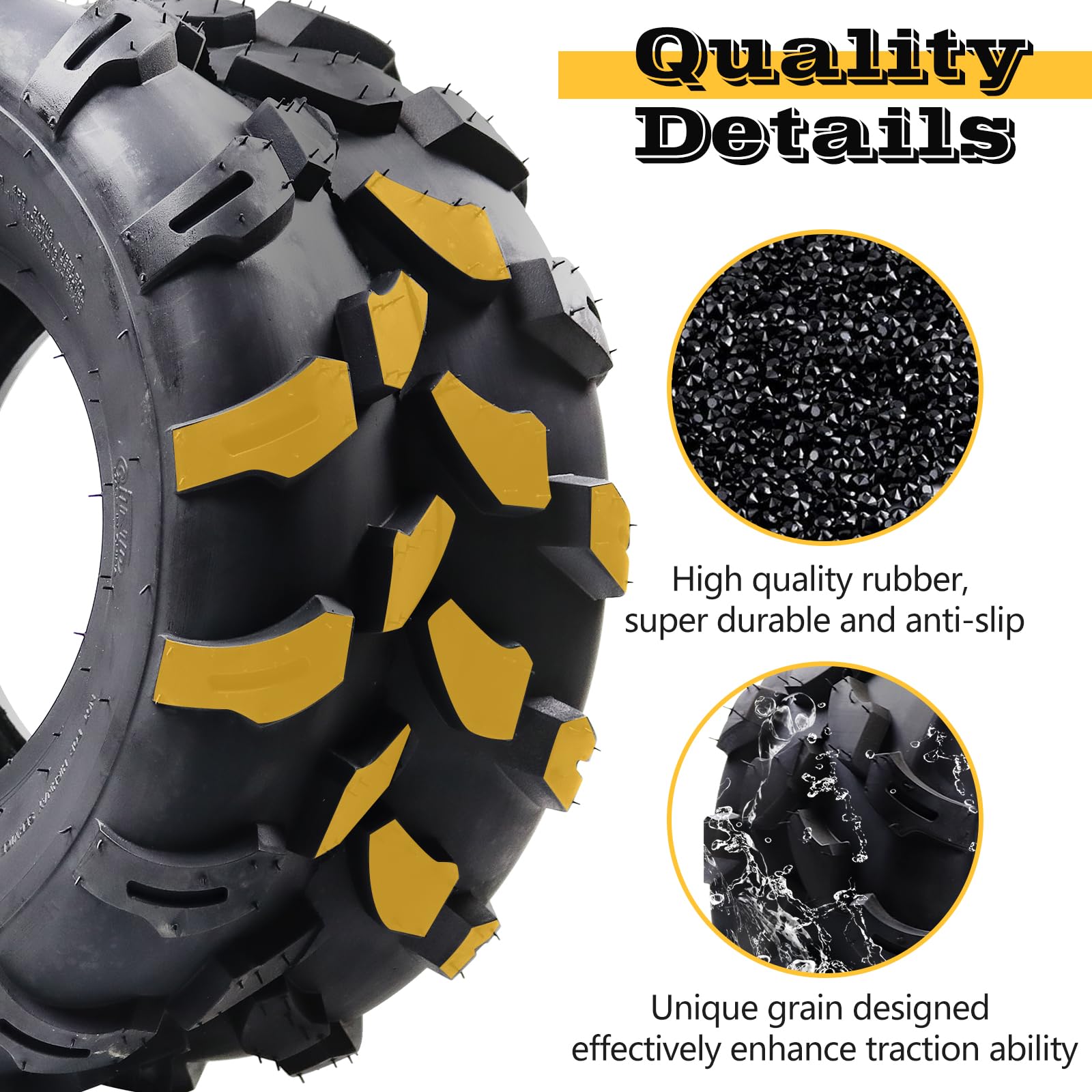 Garvee 18x9.5-8 ATV Tires, 4PR All Terrain Tubeless, Pack of 2, for ATV UTV Trail Sand Mud Off-Road