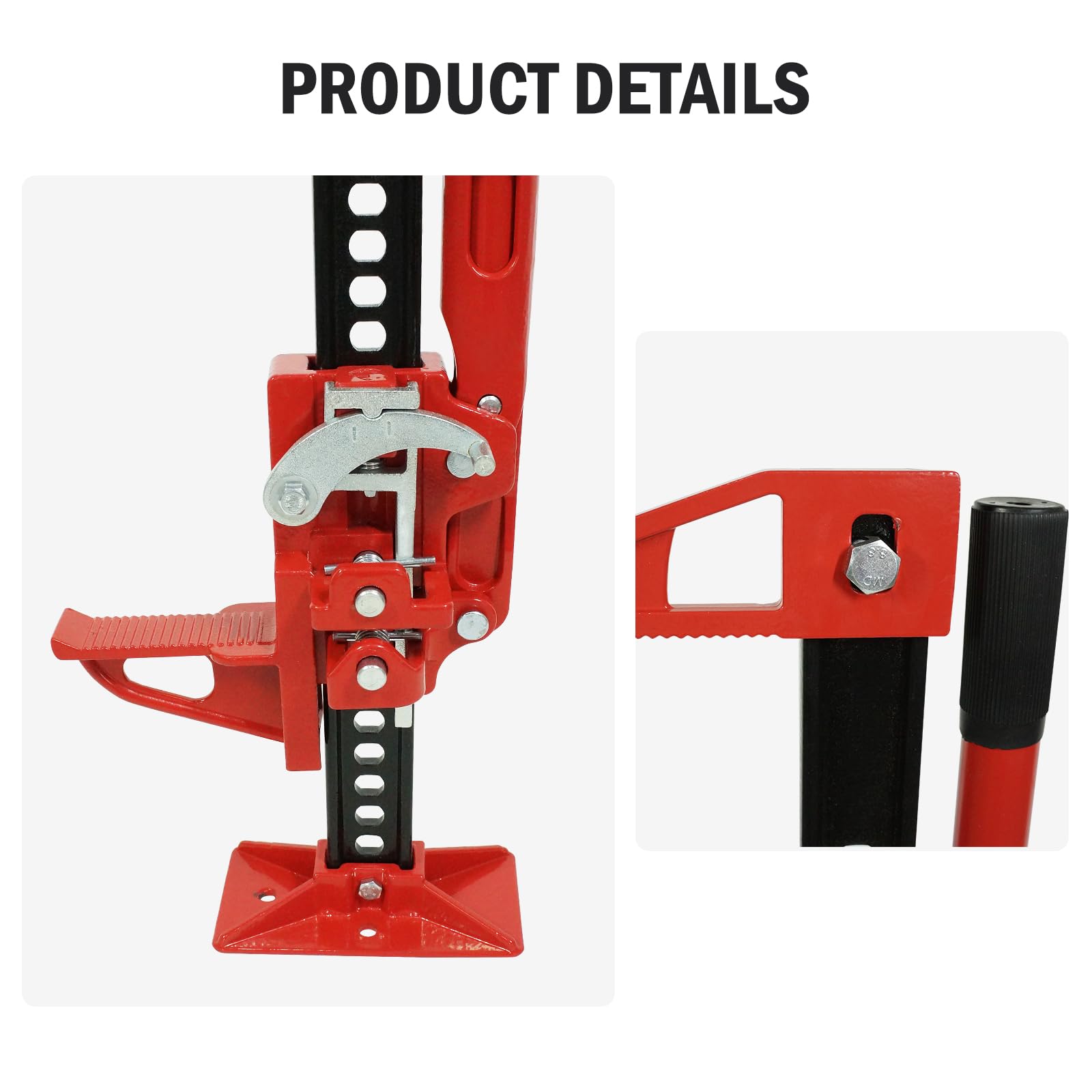 Garvee 3 Ton Farm Jack, 48" Utility Farm Jack, 6600 Lbs Capacity Ratcheting Off Road Utility Jack, Heavy-Duty Farm Jack Foratv, Utv, SUV, Tractor, Truck, Universal Jack