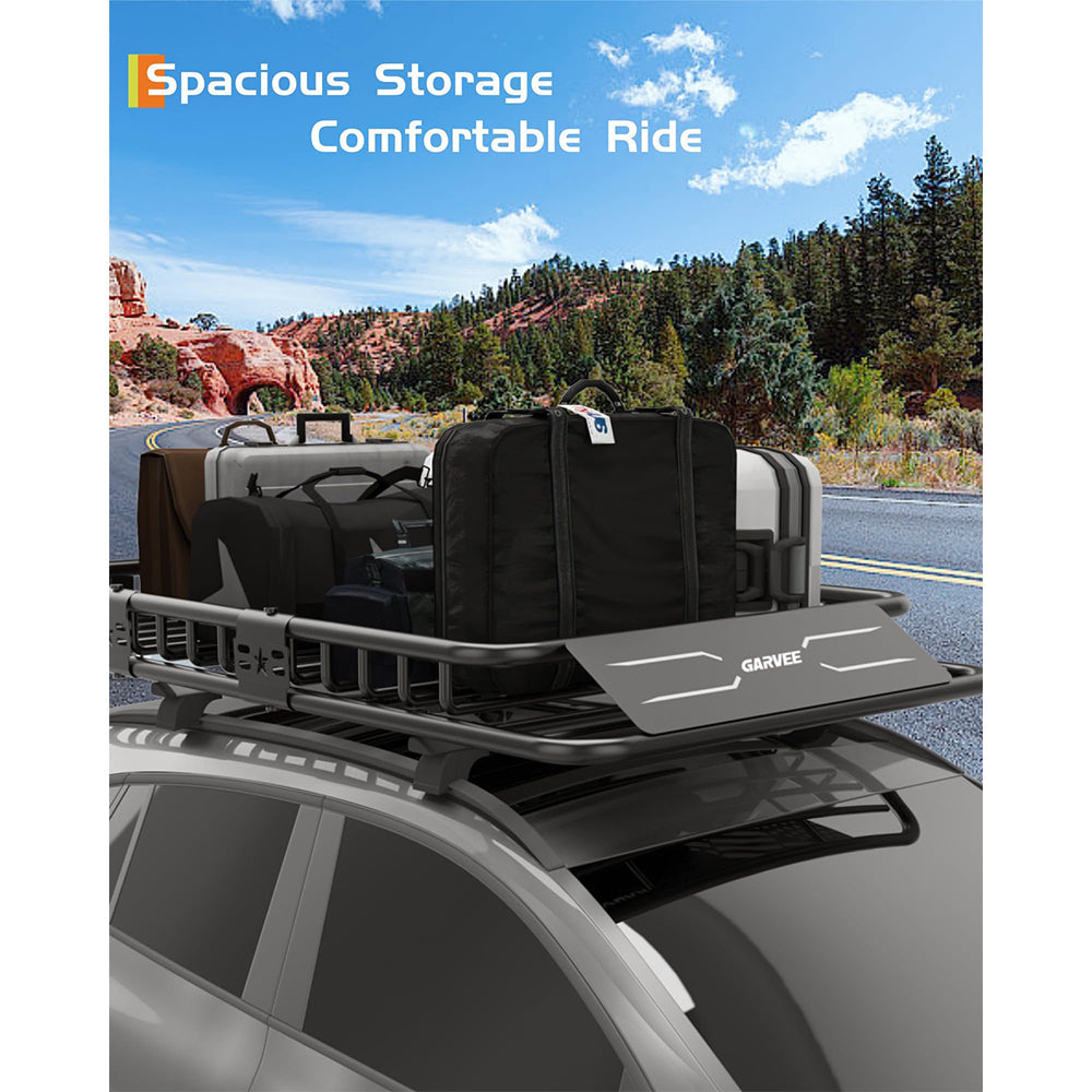 Garvee 49"x 36"x 5" Universal Roof Rack Carrier Basket, 200 LBS Capacity, Heavy Duty Rooftop Cargo Rack, for SUVs, Trucks, Vehicles, Spider, Black