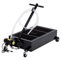 Garvee 25 Gallon Oil Drain Pan with 110V Electric Pump, 8FT Hose, Folding Handle, Carbon Steel, Wheels, for Cars, SUVs, Trucks, Buses, RVs