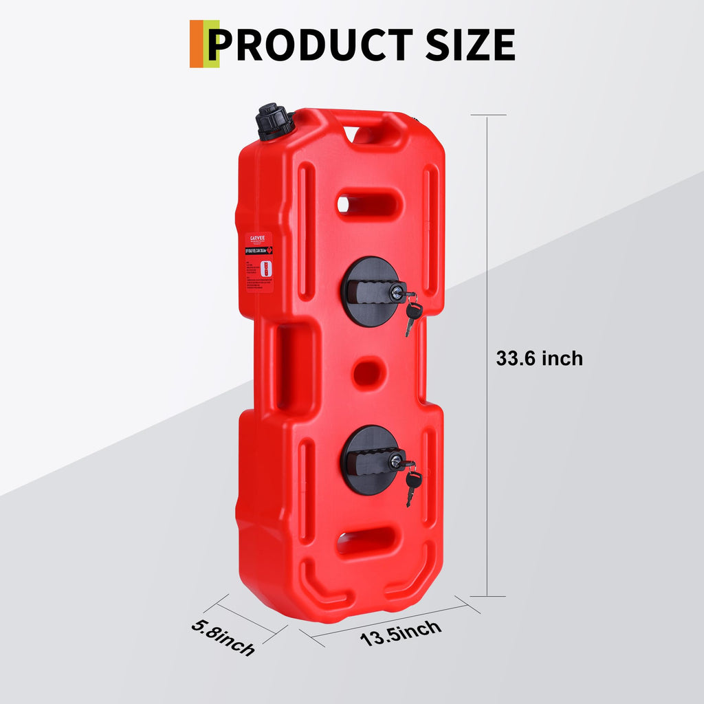 Garvee Secure 30L Portable Gas Tank with Locking Mounting Bracket – Heavy-Duty HDPE Fuel Container for Car, Motorcycle, ATV, UTV, Off-Road – Key Lock, U-Bolt for 1" Tube – US Market, 2 Gallon Compatible, Lockable