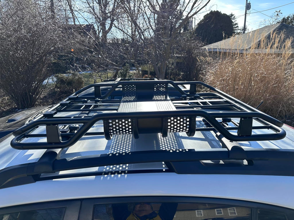 Garvee 50"x38"x6.3" Rooftop Cargo Basket, 165 lbs Capacity Lightweight Anti-Rust Roof Rack for SUVs, Cars & Trucks