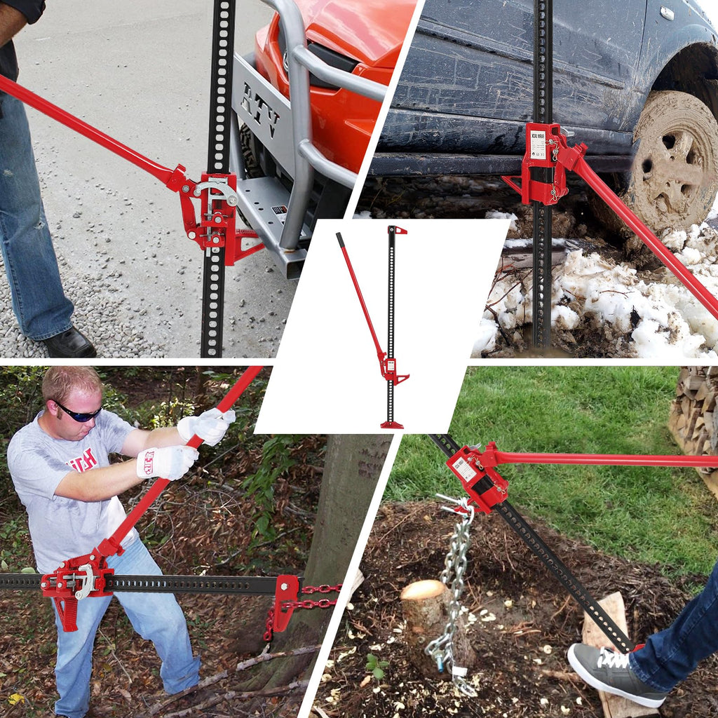 Garvee 3 Ton Farm Jack, 33" Utility Farm Jack, 6600 Lbs Capacity Ratcheting Off Road Utility Jack, Heavy-Duty Farm Jack Foratv, Utv, SUV, Tractor, Truck, Universal Jack