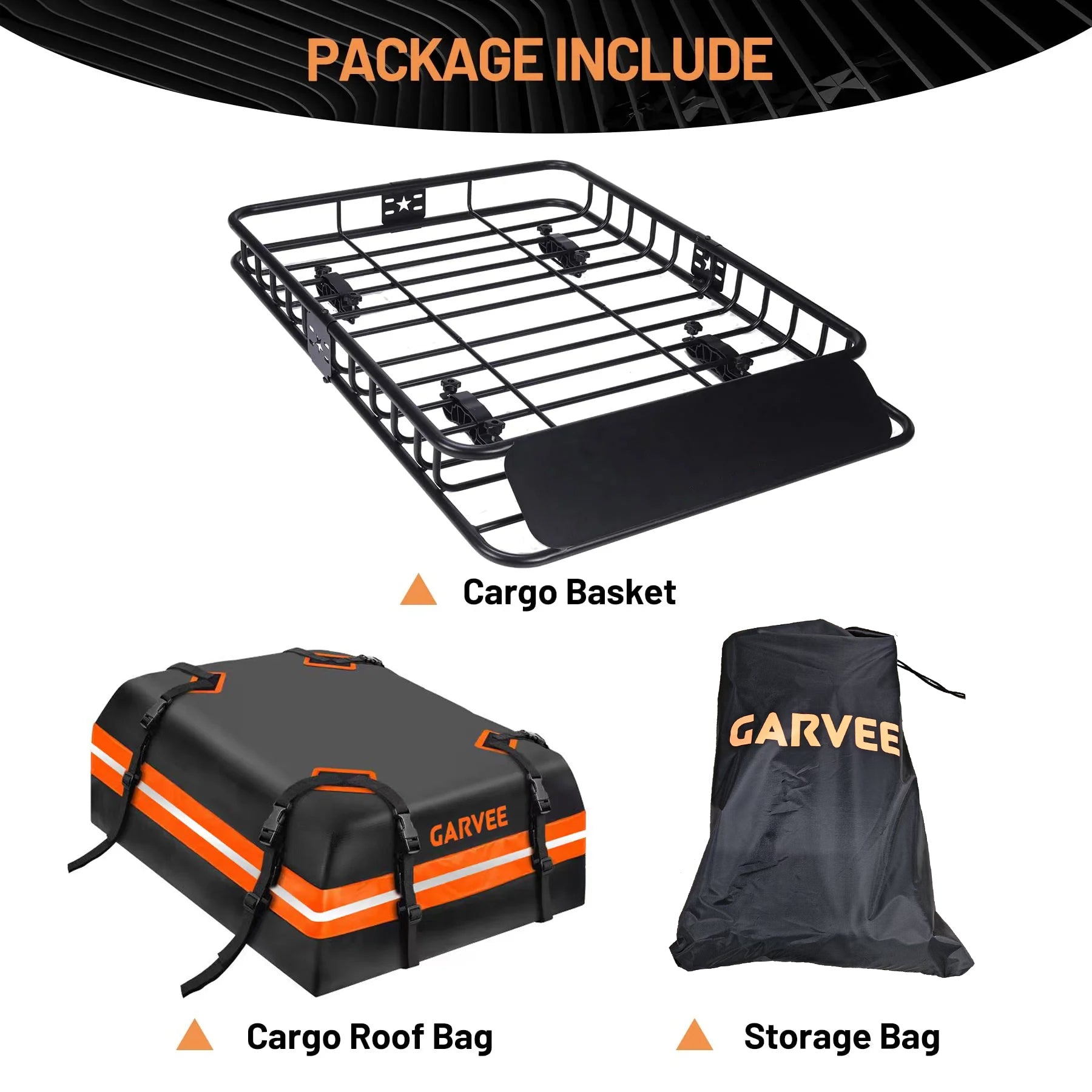 Garvee 51"x36" Universal Rooftop Cargo Carrier Basket – 200lbs Capacity Luggage Rack with Cargo Bag for SUV, Truck & Car