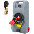Garvee 15 Gallon Portable Fuel Caddy, 10-ft hose, siphon pump, 7.5 L/min manual nozzle, diesel/gasoline tank - Gray