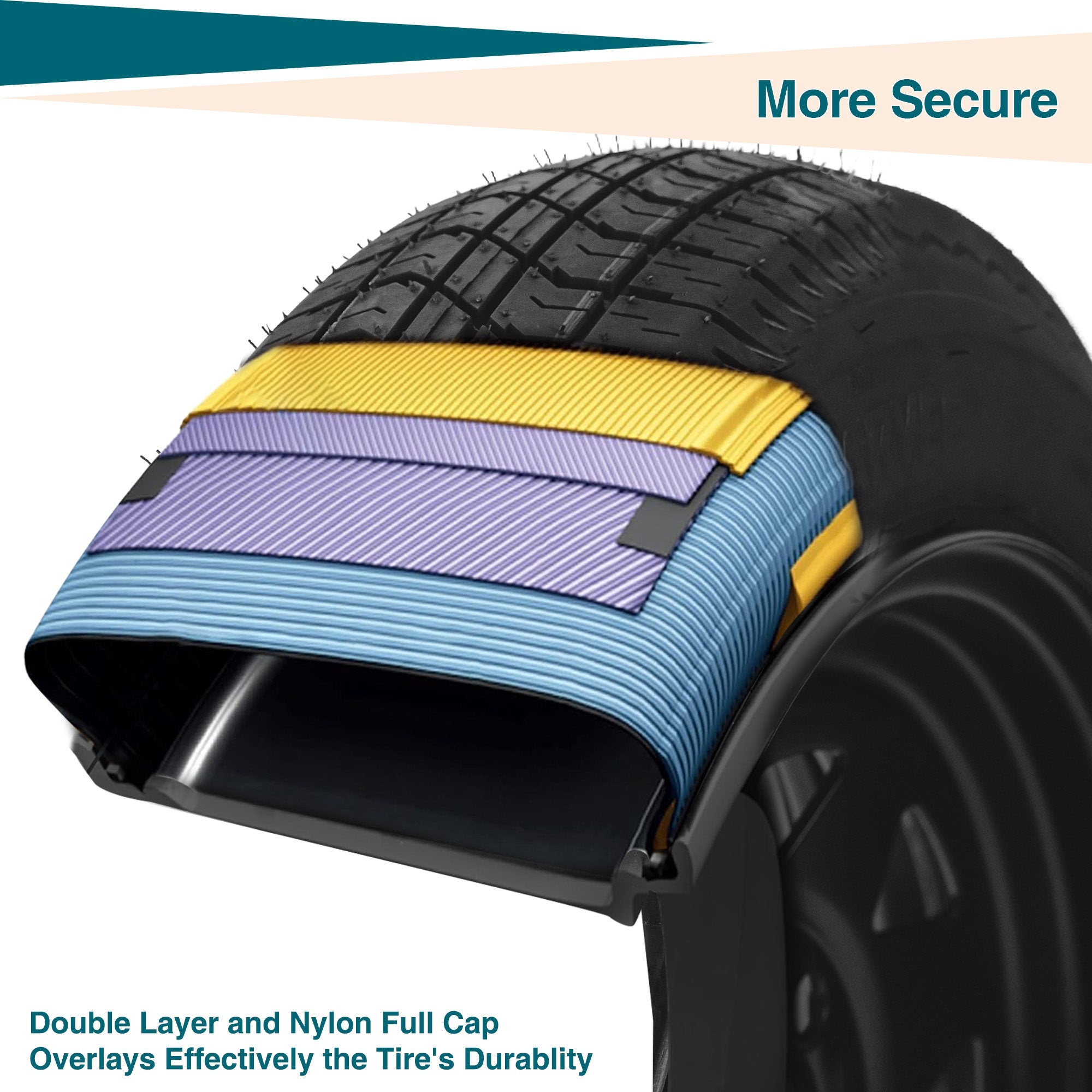 Garvee 2-Pack Trailer Tire On Rim ST205/75D14 14In Black 5 Lug 4.5" PCD Load Range C
