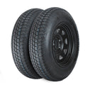 Garvee 2-Pack Trailer Tire On Rim ST205/75D15 15In Black 5 Lug 4.5" PCD Load Range C