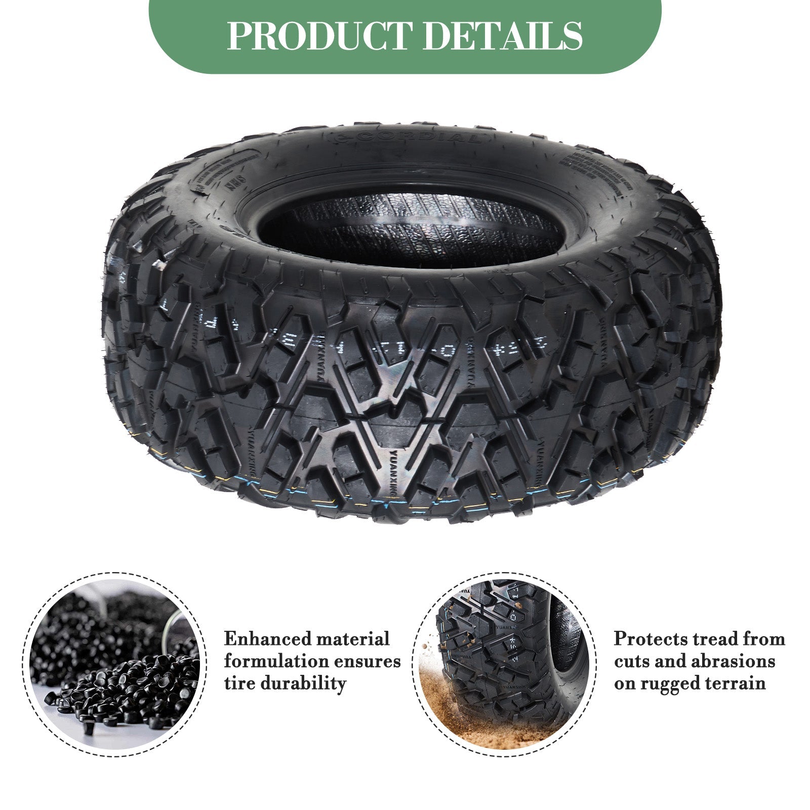 Garvee 27x11-12 ATV Tires (Set of 2) - 6PR Tubeless Heavy-Duty All-Terrain Tires for ATV/UTV, Ideal for Mud, Sand, Dirt, Snow, & Off-Road
