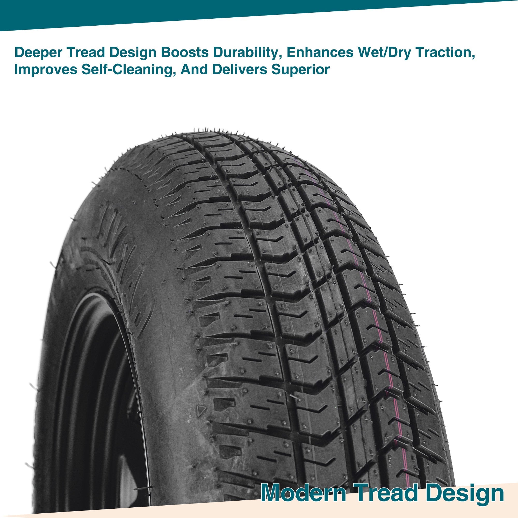 Garvee 2-Pack Trailer Tire On Rim ST205/75D15 15In Black 5 Lug 4.5" PCD Load Range C