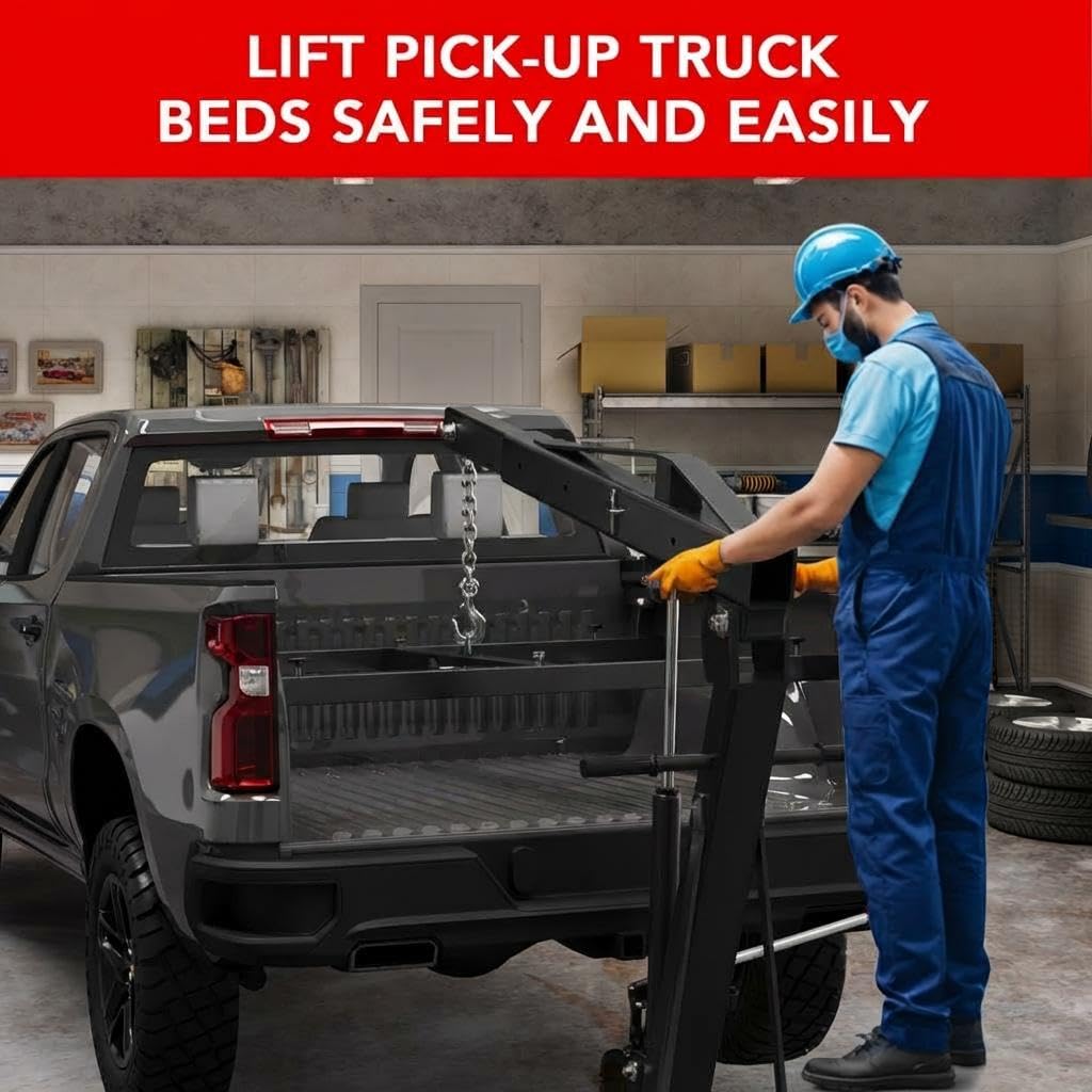 Garvee Truck Bed Lifter Box for Pickups Trucks, Heavy-Duty Truck Bed Lift Support 800 LBS Weight Capacity and Capacity Works On Beds, Red Black