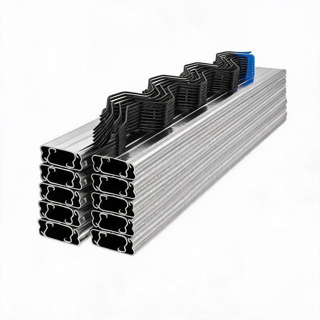 Garvee Greenhouse Lock Channel Kit, 20-Pack 39.4-Inch Galvanized Steel U-Channels with PVC-Coated Spring Wire for Polytunnel Film and Shade Cloth