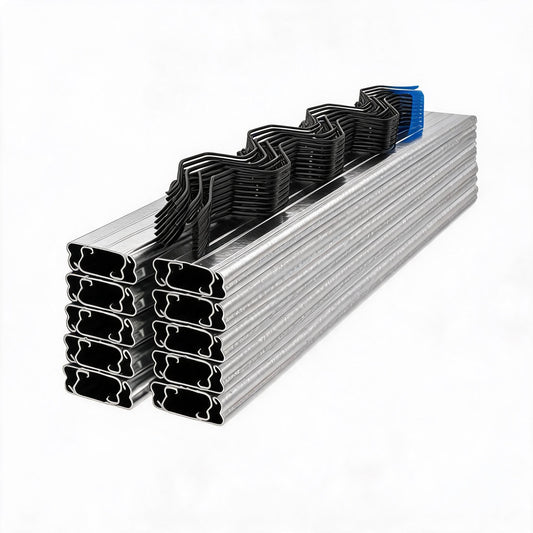 Garvee Greenhouse Lock Channel Kit, 20-Pack 39.4-Inch Galvanized Steel U-Channels with PVC-Coated Spring Wire for Polytunnel Film and Shade Cloth