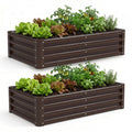 Garvee 2 Pack Tall 4 x 2 Ft Galvanized Steel Raised Garden Bed, Outdoor Above Ground Planter Box for Vegetables and Flowers, Metal Raised Bed for Gardening